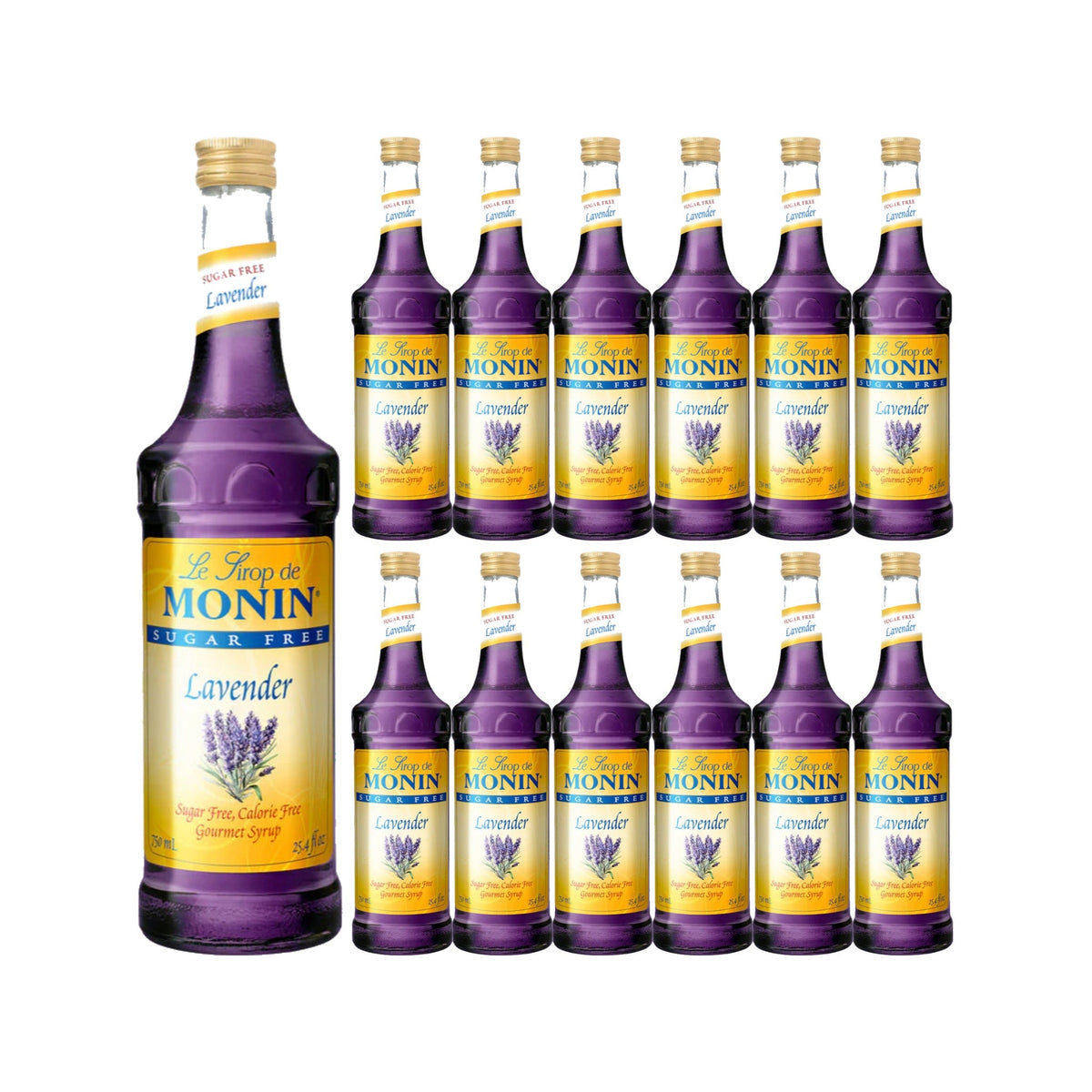 Monin Sugar Free Lavender Syrup 750ml Glass Bottle, case of 12 bottles