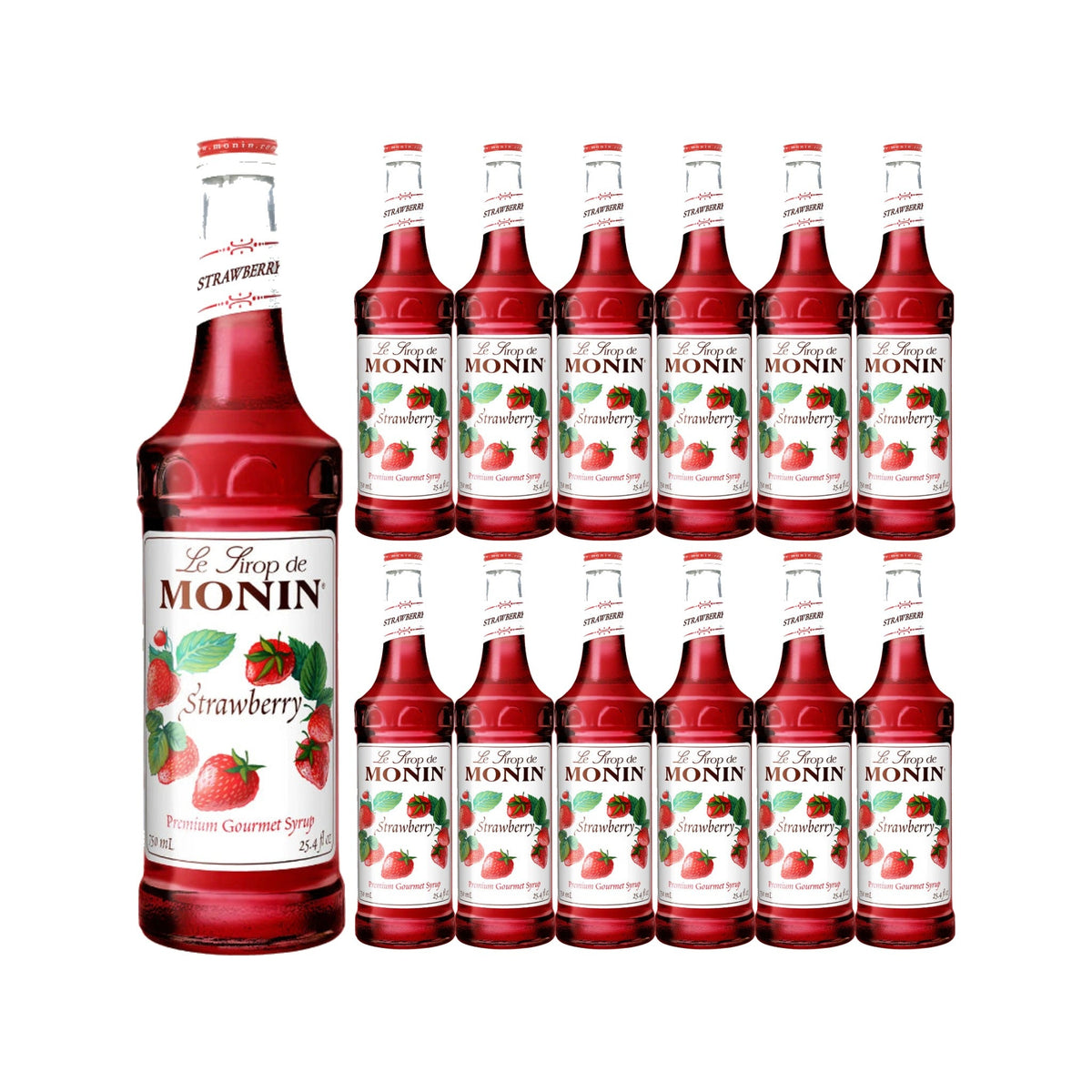 Monin Strawberry Syrup 750ml Glass Bottle, case of 12 bottles