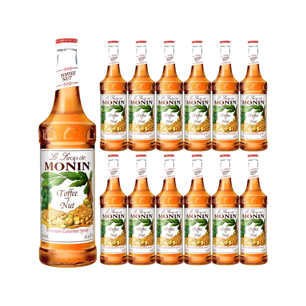 Monin Toffee Nut Syrup 750ml Glass Bottle, case of 12 bottles