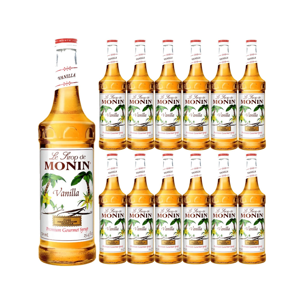 Monin Vanilla Syrup 750ml Glass Bottle, case of 12 bottles