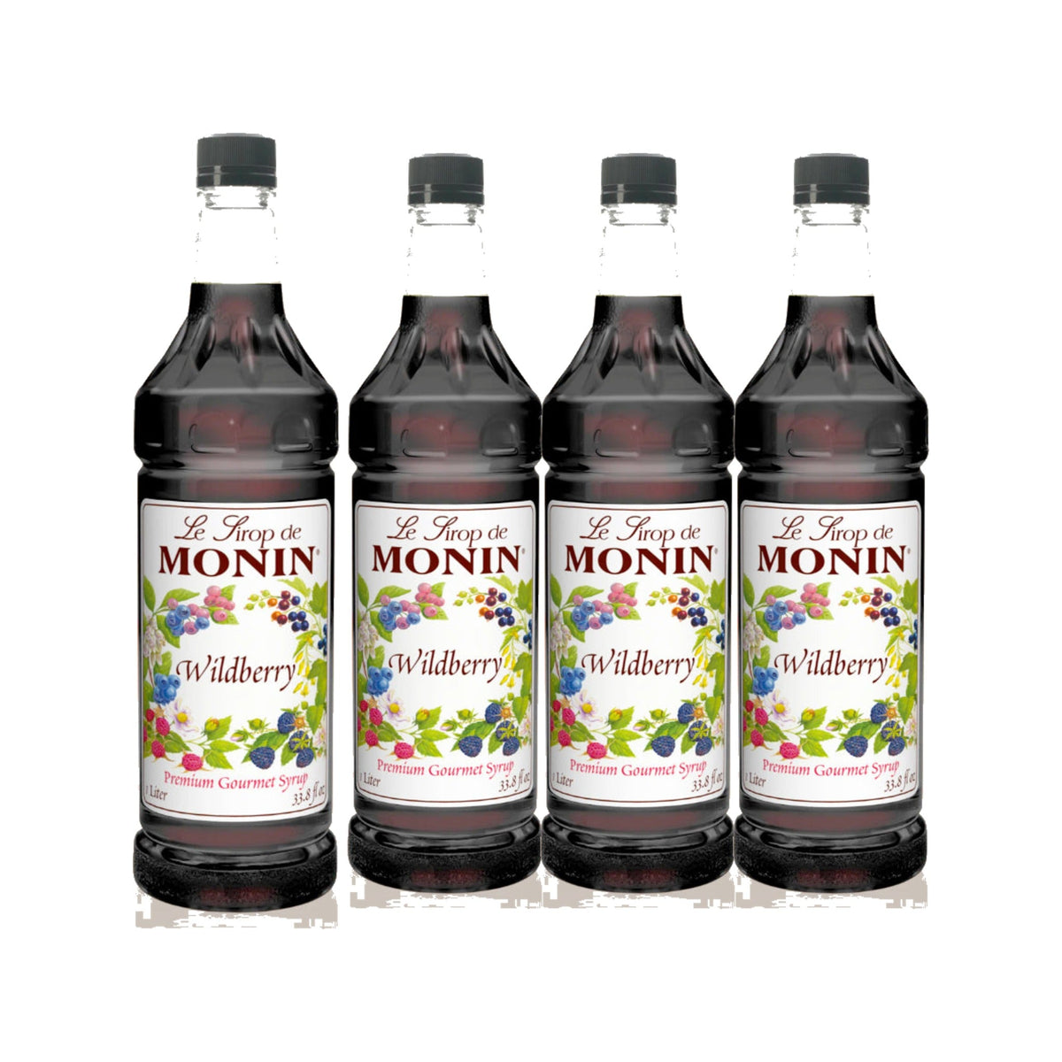 Monin Wildberry Syrup 1L Plastic Bottle, case of four 1L bottles