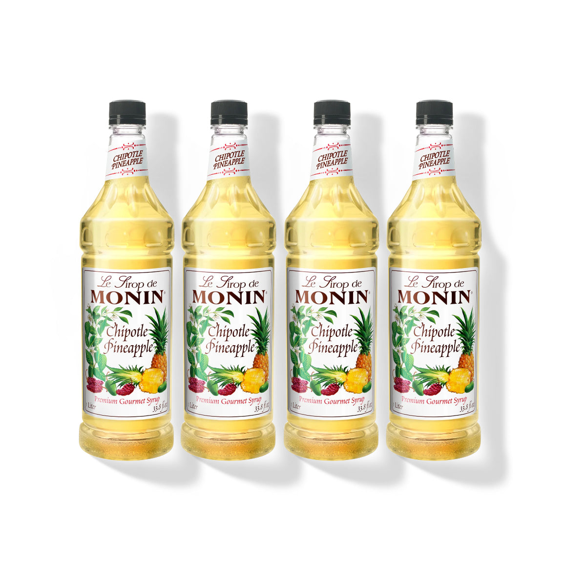 Monin Chipotle Pineapple Syrup 1L Plastic Bottle (Pack of 4)