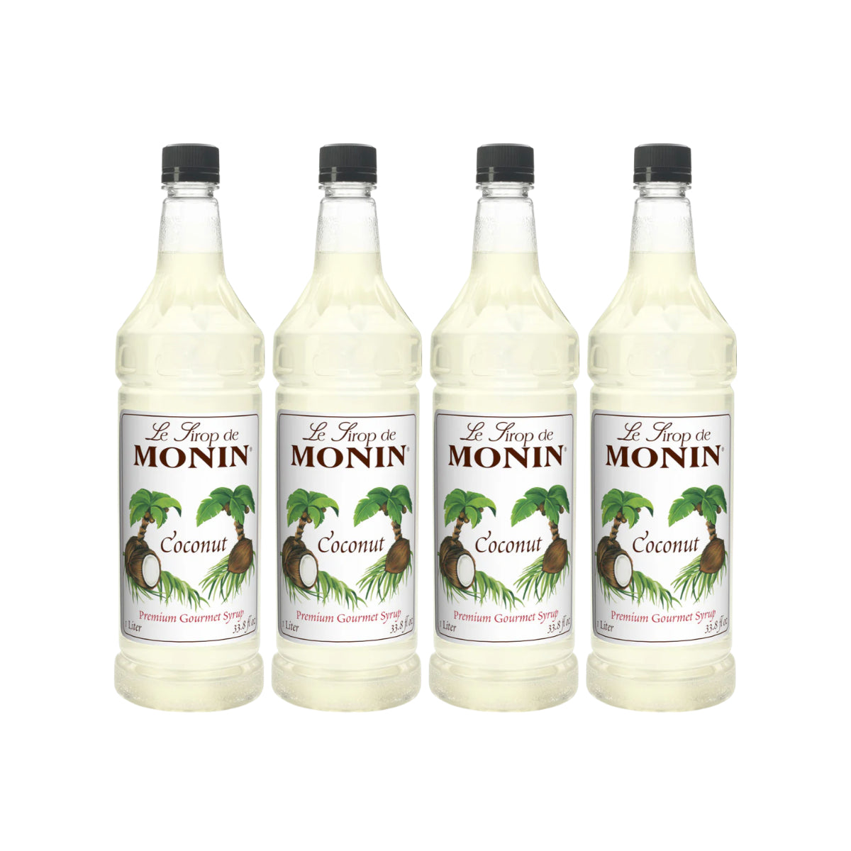 Monin Coconut Syrup 1L Plastic Bottle (Pack of 4)