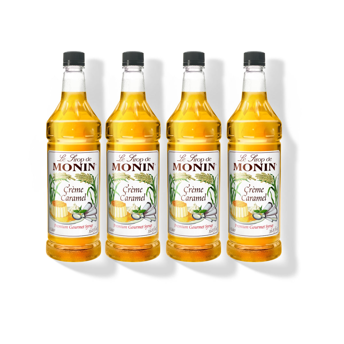 Monin Crème Caramel Syrup 1L Plastic Bottle (Pack of 4)