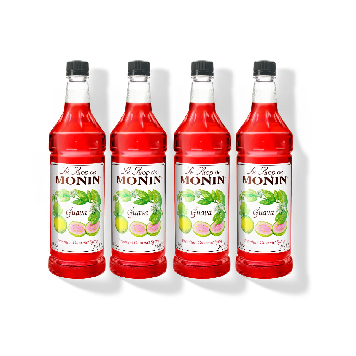 Monin Guava Syrup 1L Plastic Bottle (Pack of 4)