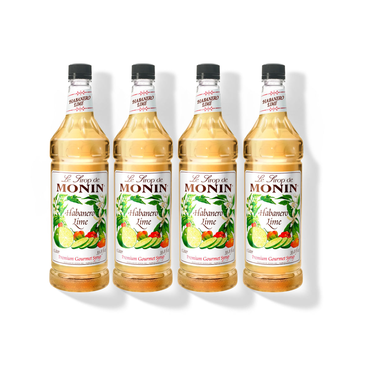 Monin Habanero Lime Syrup 1L Plastic Bottle (Pack of 4)
