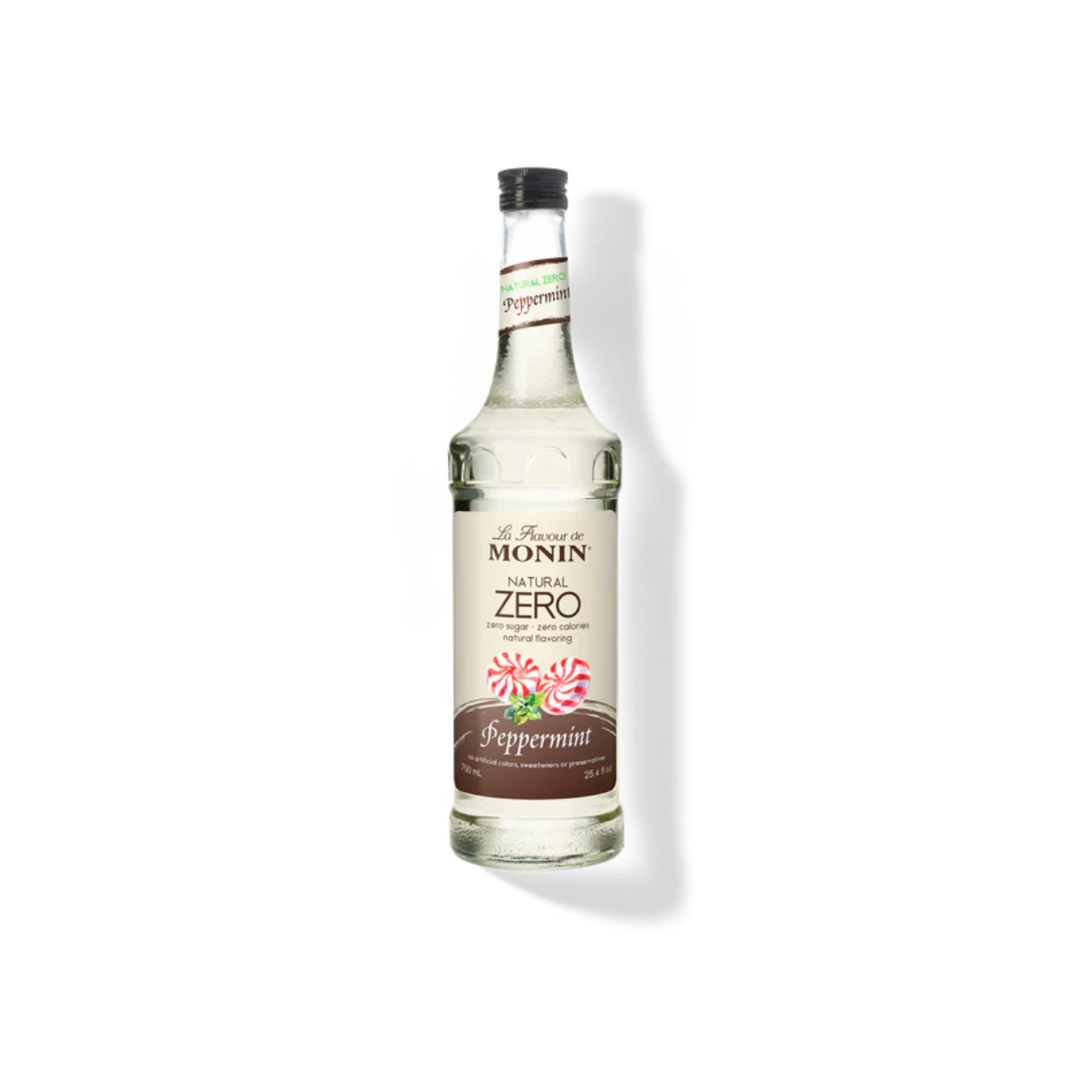Monin Natural Zero Peppermint 750ml Glass Bottle