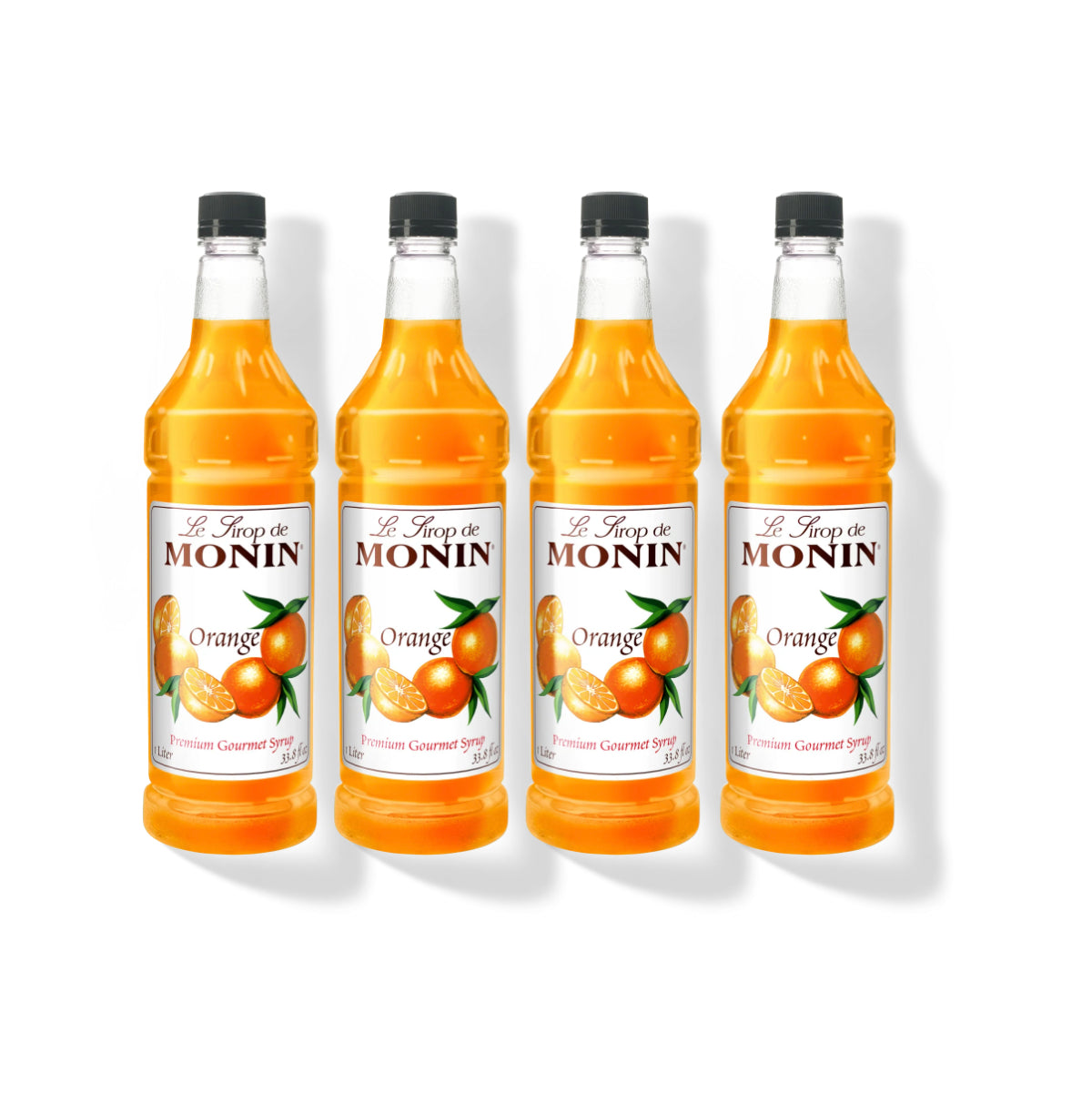 Monin Orange Syrup 1L Plastic Bottle (Pack of 4)