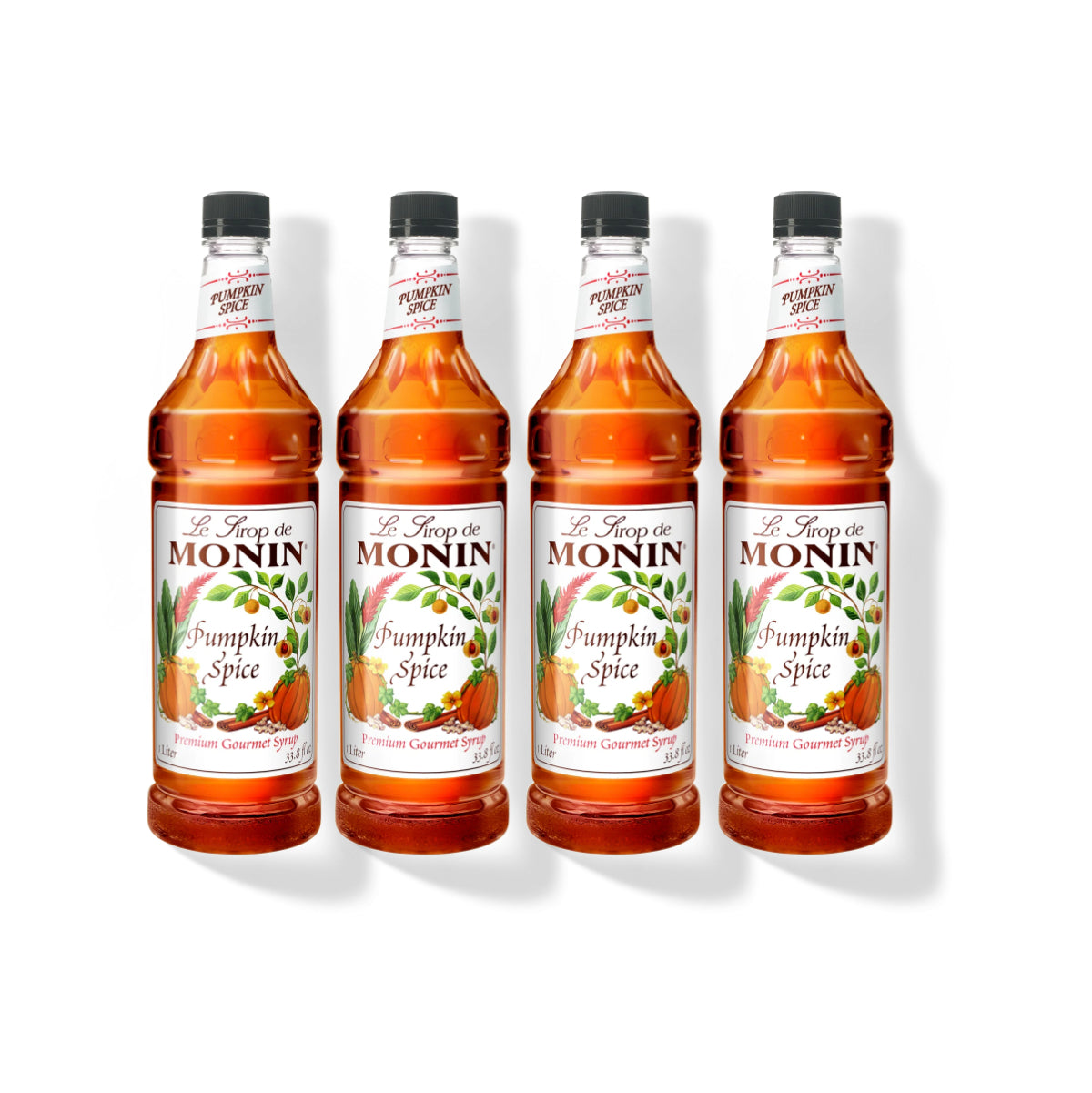 Monin Pumpkin Spice Syrup 1L Plastic Bottle (Pack of 4)