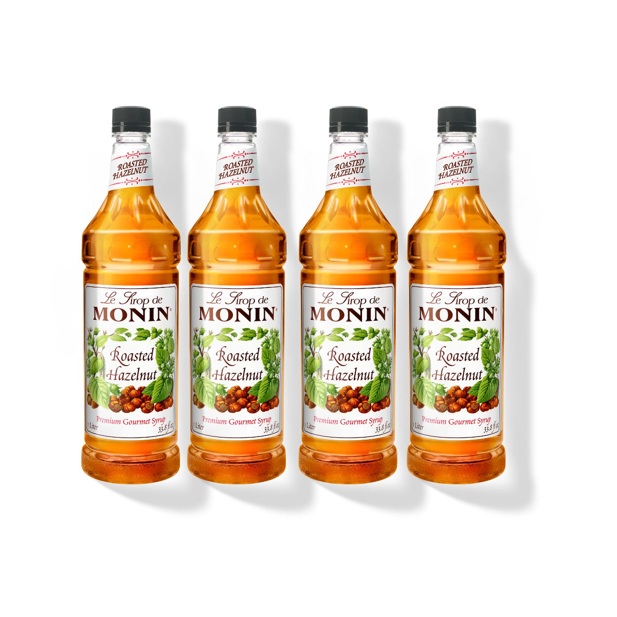 Monin Roasted Hazelnut Syrup 1L Plastic Bottle (Pack of 4)