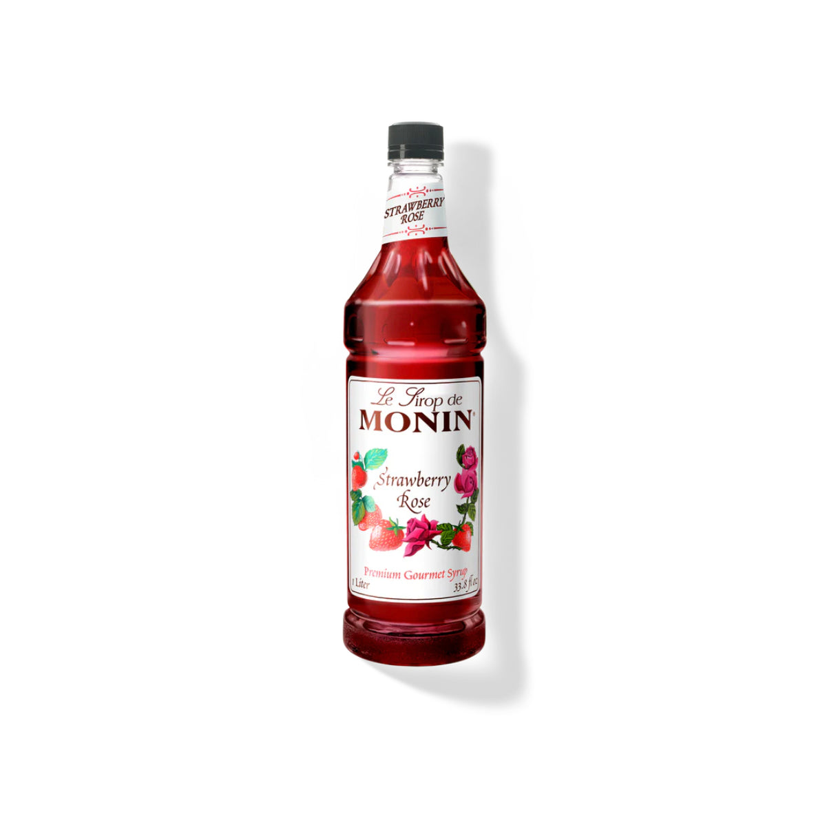 Monin Strawberry Rose Syrup 1L Plastic Bottle