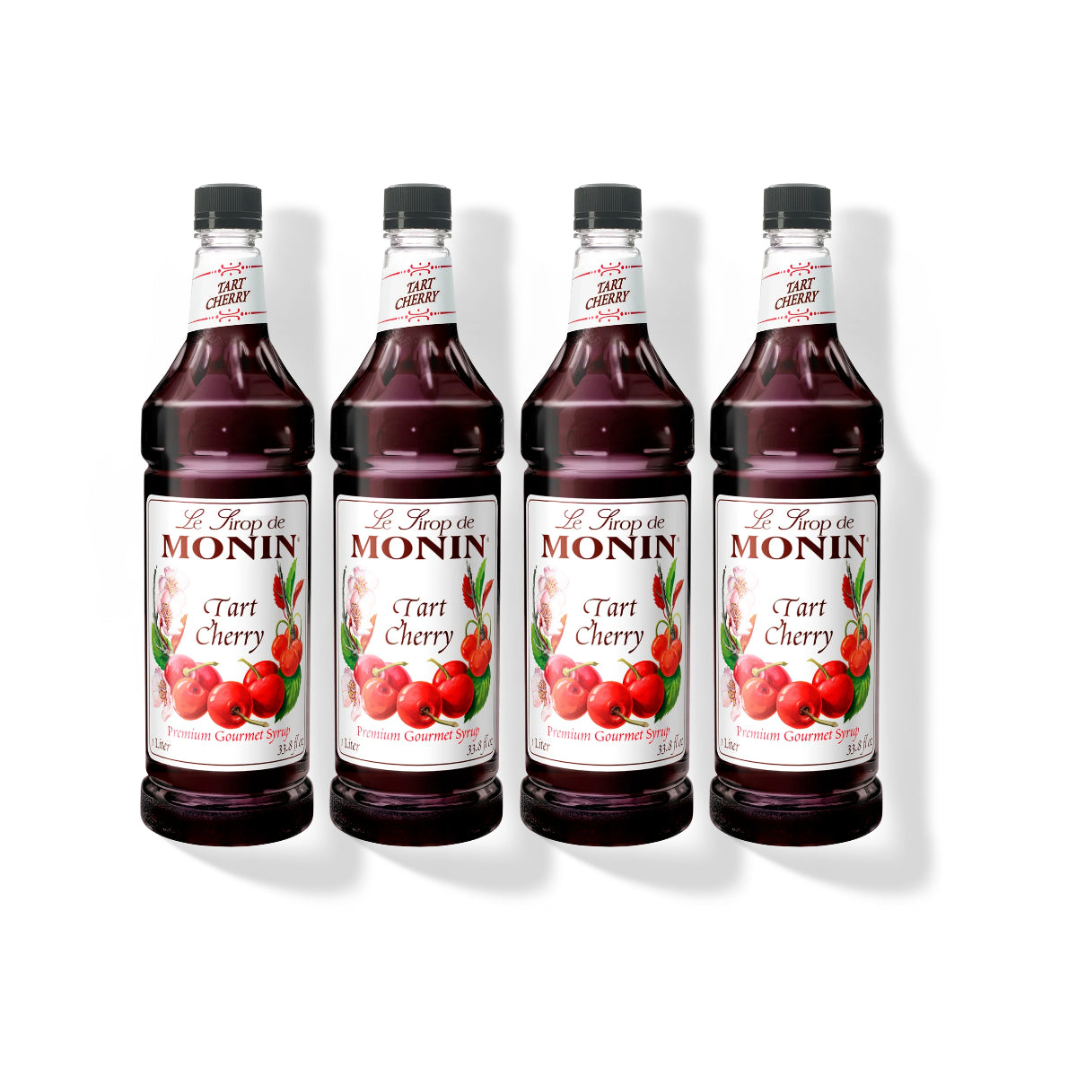 Monin Tart Cherry Syrup 1L Plastic Bottle (Pack of 4)