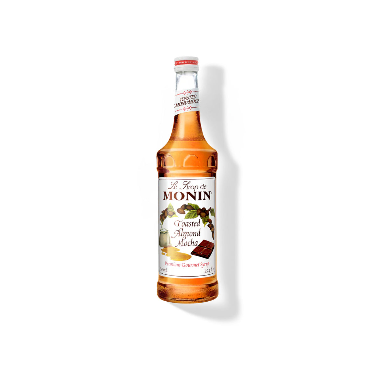 Monin Toasted Almond Mocha Syrup 750 ml Glass Bottle