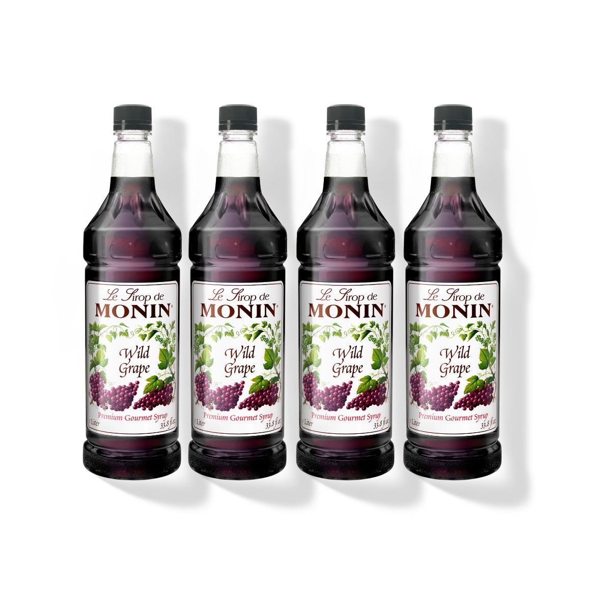 Monin Wild Grape Syrup 1L Plastic Bottle (Pack of 4)