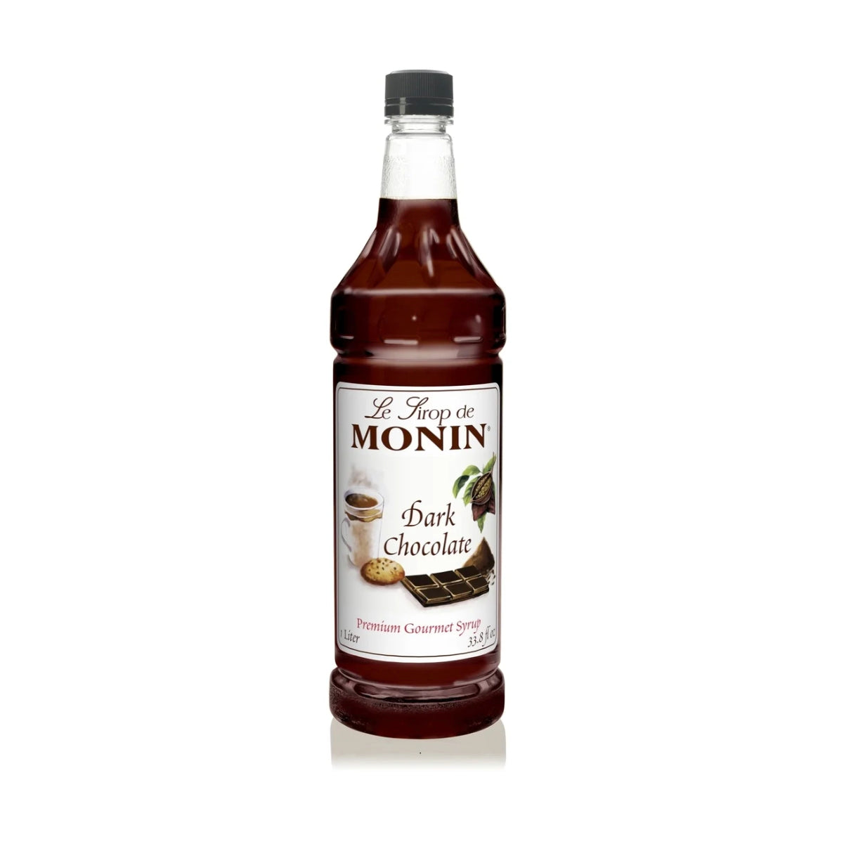 Monin Dark Chocolate Syrup 1L Plastic Bottle (Pack of 8)