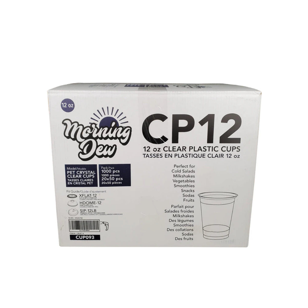 Morning Dew 12 oz Clear Pet Cup - 92mm - CP12