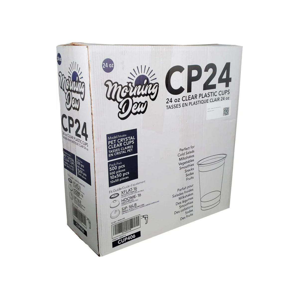 Morning Dew 24 oz Clear Pet Cup - 92mm - CP24