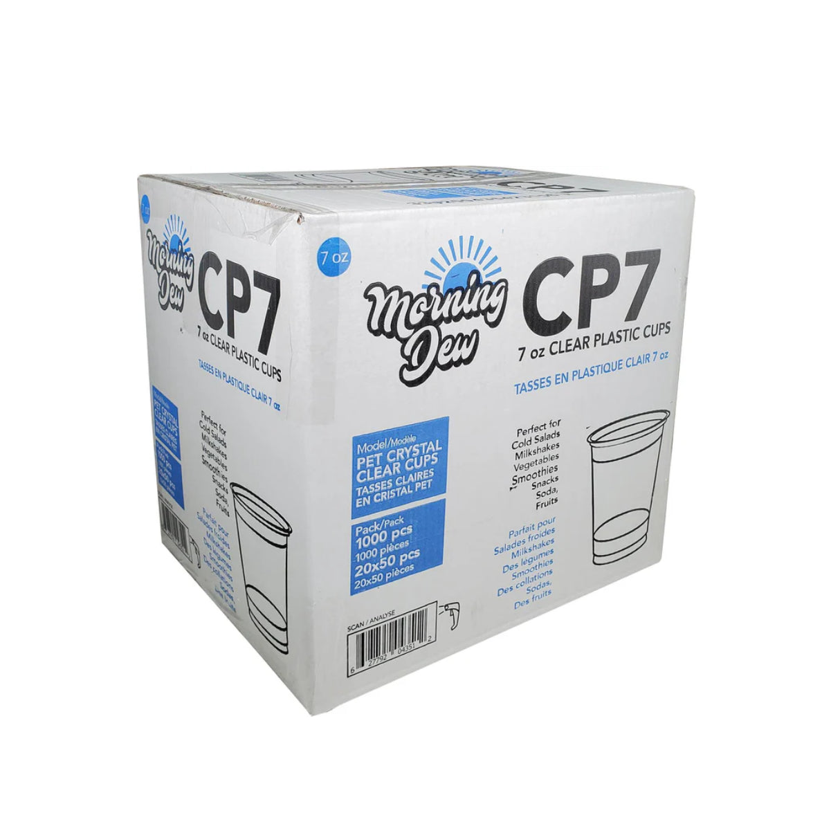 Gobelet en PET transparent Morning Dew de 7 oz - 78 mm - CP7
