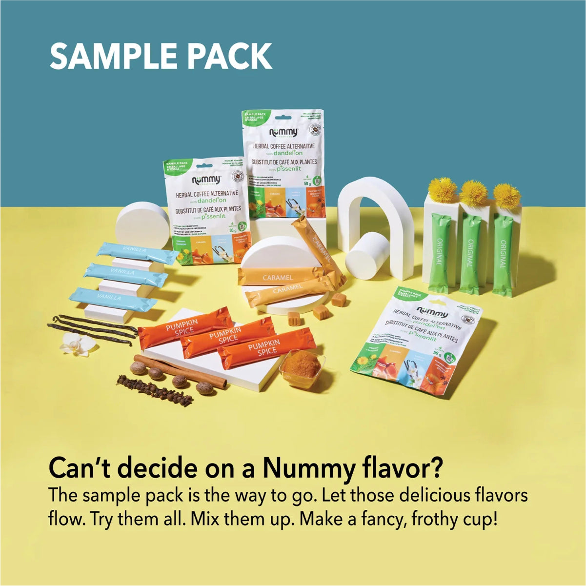 Nummy Caffeine-Free Coffee Alternative - Sample pack of 4 (50g)