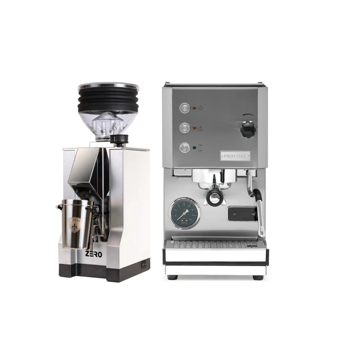 Profitec Go (Stainless Steel) & Eureka Mignon Zero (Chrome) - Bundle