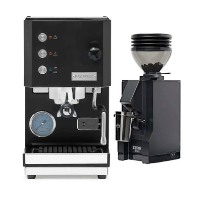 Profitec Go (Black) & Eureka Mignon Zero 55S (Black) Espresso Machine + Grinder Bundle