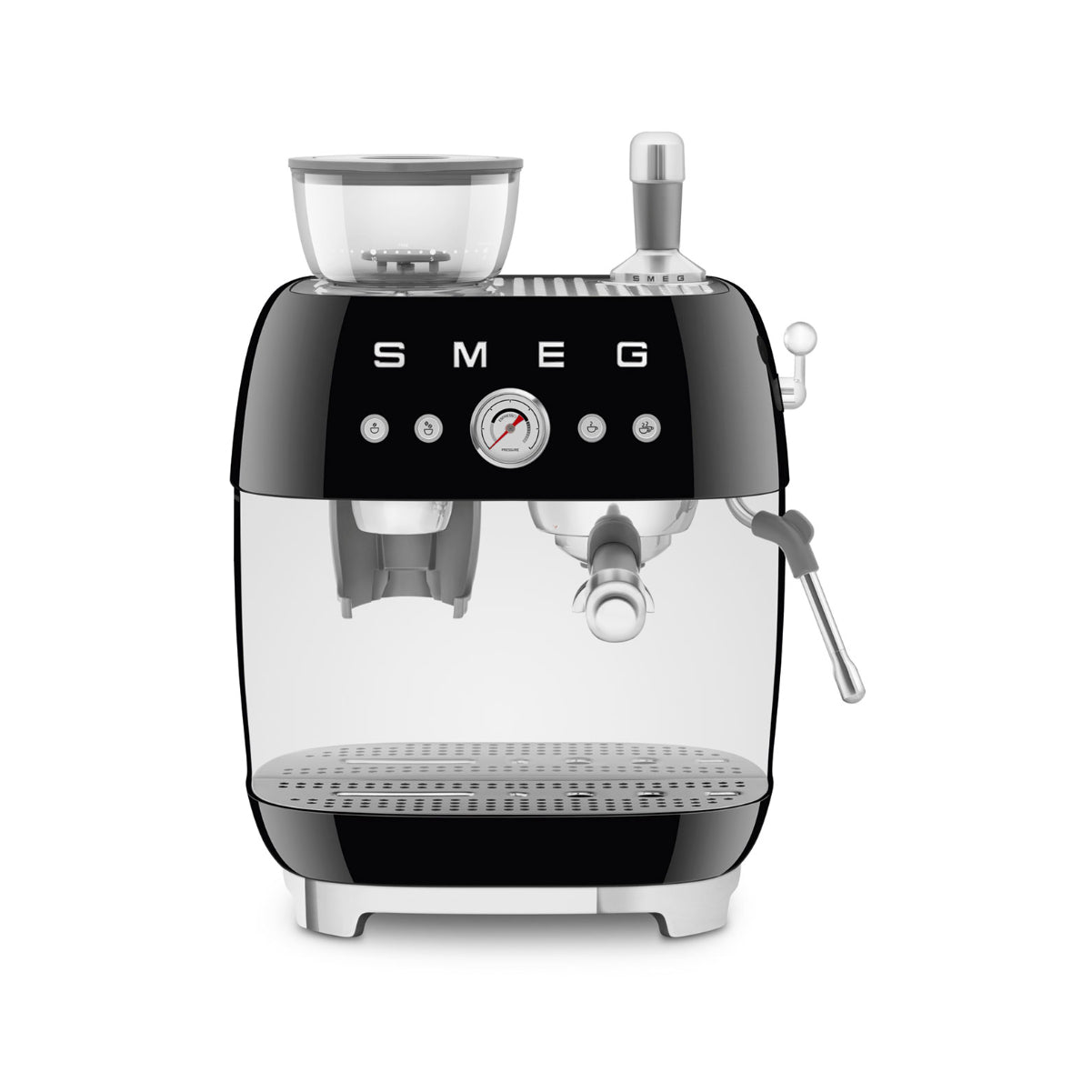 Smeg Manual Semi Automatic Espresso Machine With Grinder EGF03BLUS (Black)