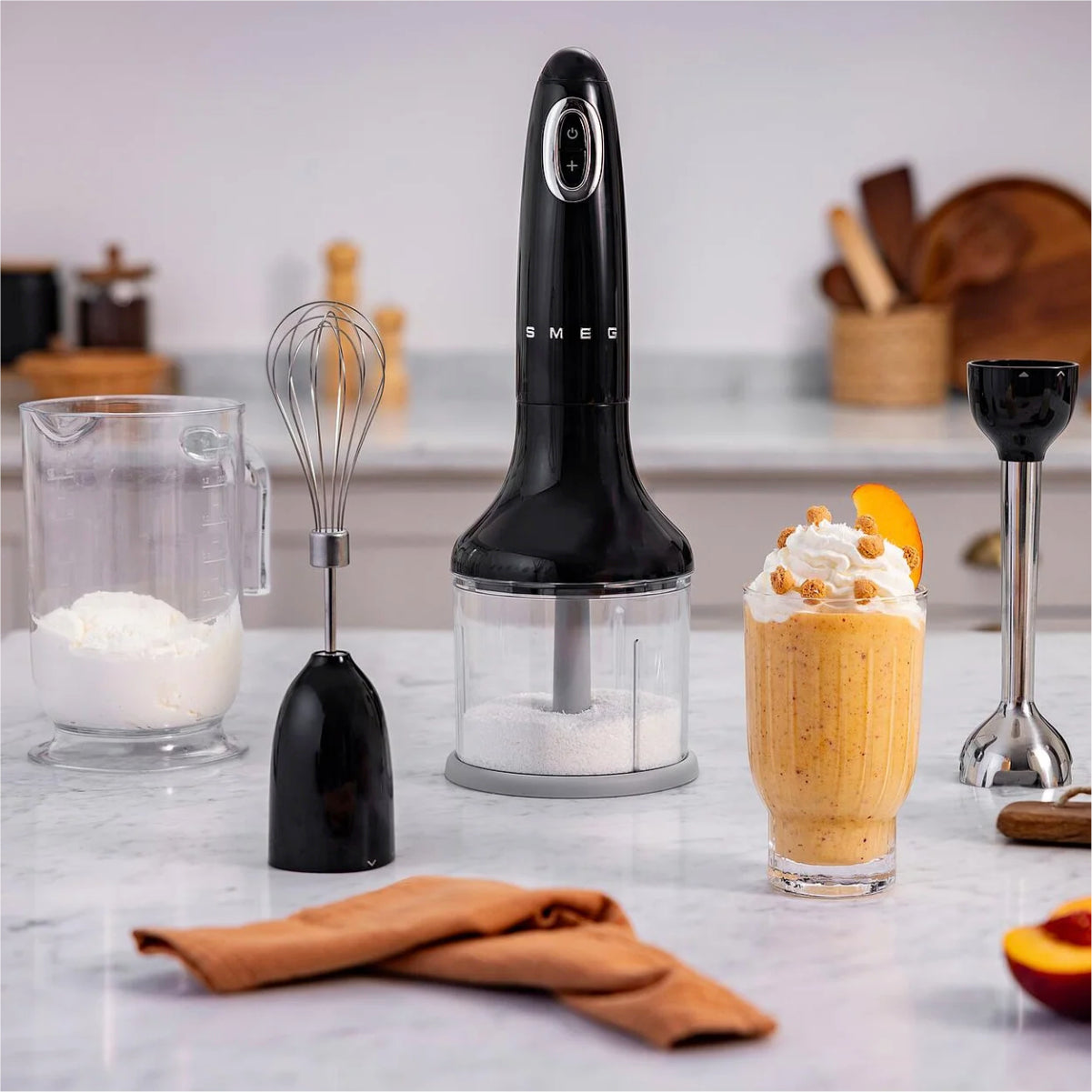 Smeg Retro-Style Hand Blender HBF03BLUS (Black)