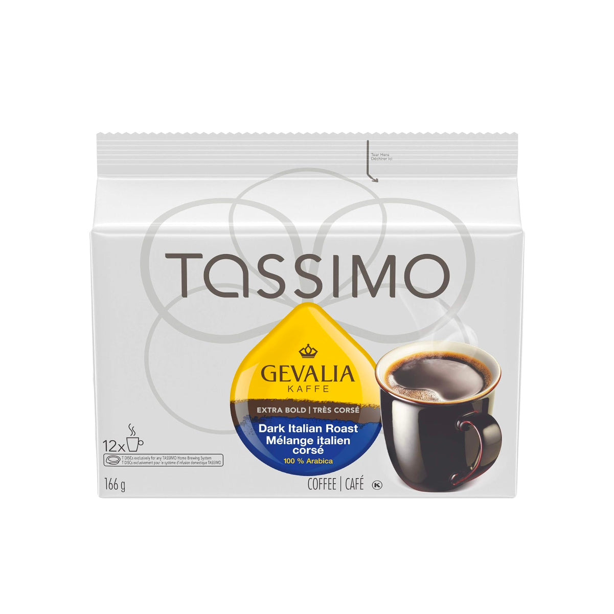 Disques T-Discs Tassimo Gevalia à torréfaction italienne foncée en portion individuelle (paquet de 12)