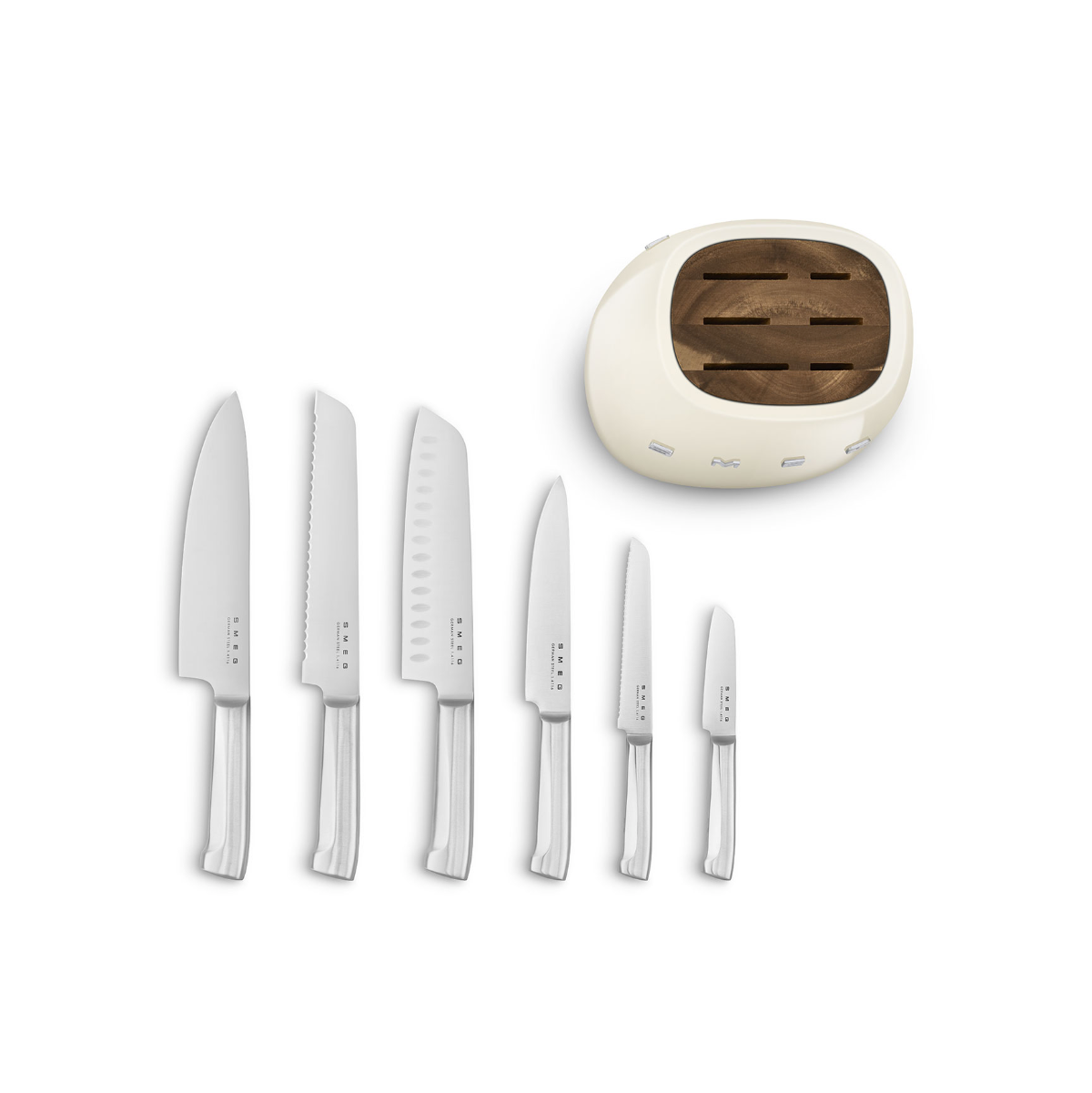 Smeg 7-Piece Knife Block Set KBSF02CR (Cream)