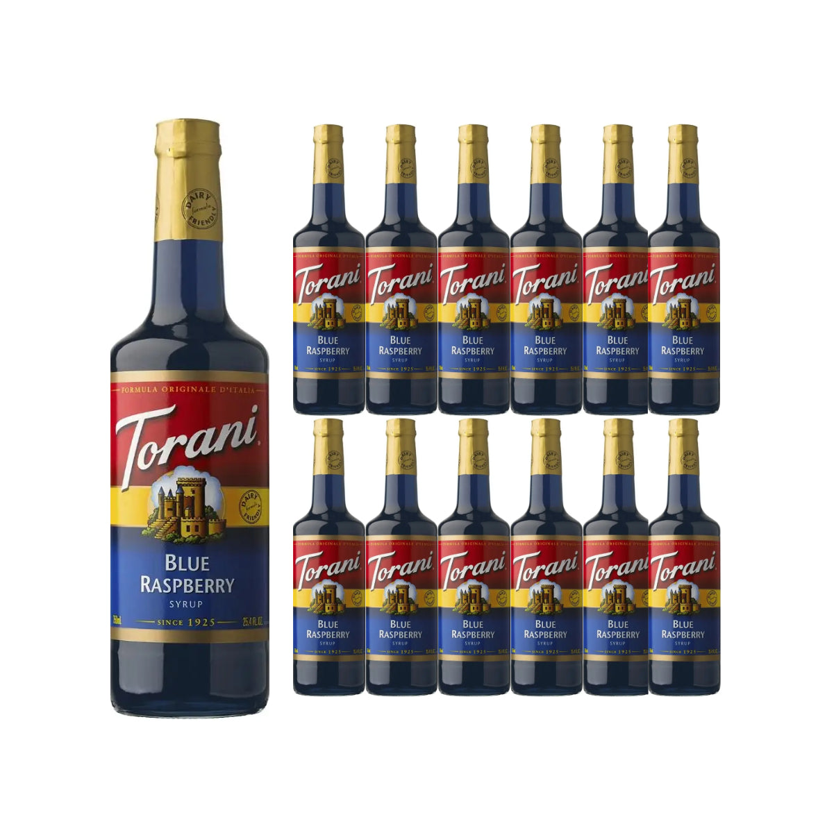 Torani Blue Raspberry Syrup (750ml x 12 Bottles)