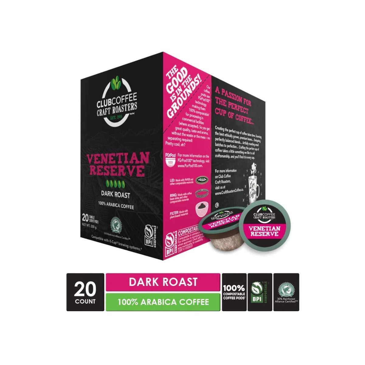 Club Coffee Craft Roasters Venetian Reserve Single-Serve Coffee Pods