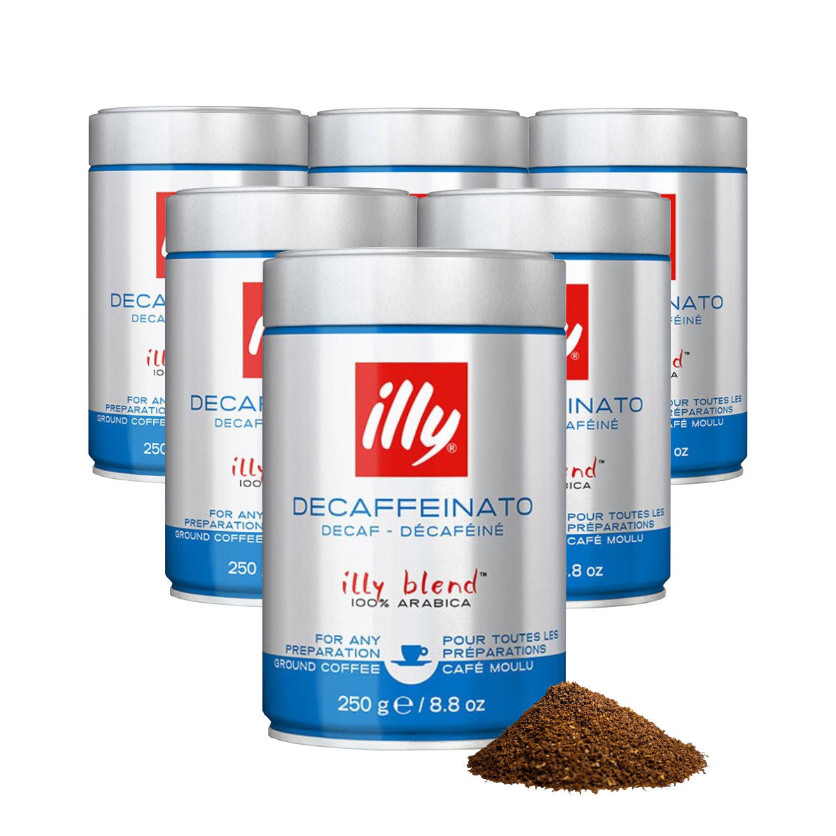 illy Decaffeinated Classico Ground Coffee - Medium Roast (250g)