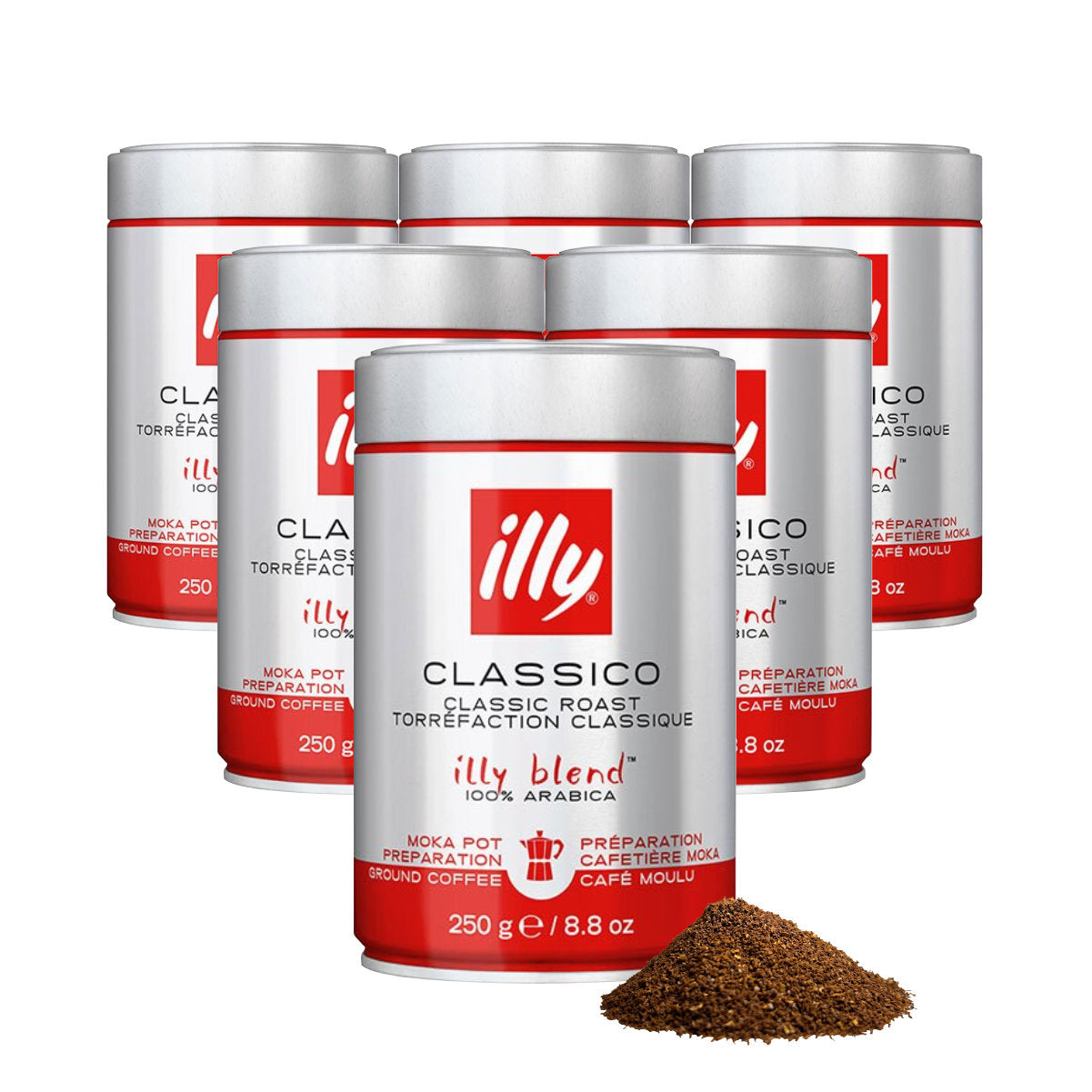 illy Classico Ground Coffee for Moka - Medium Roast (250g)