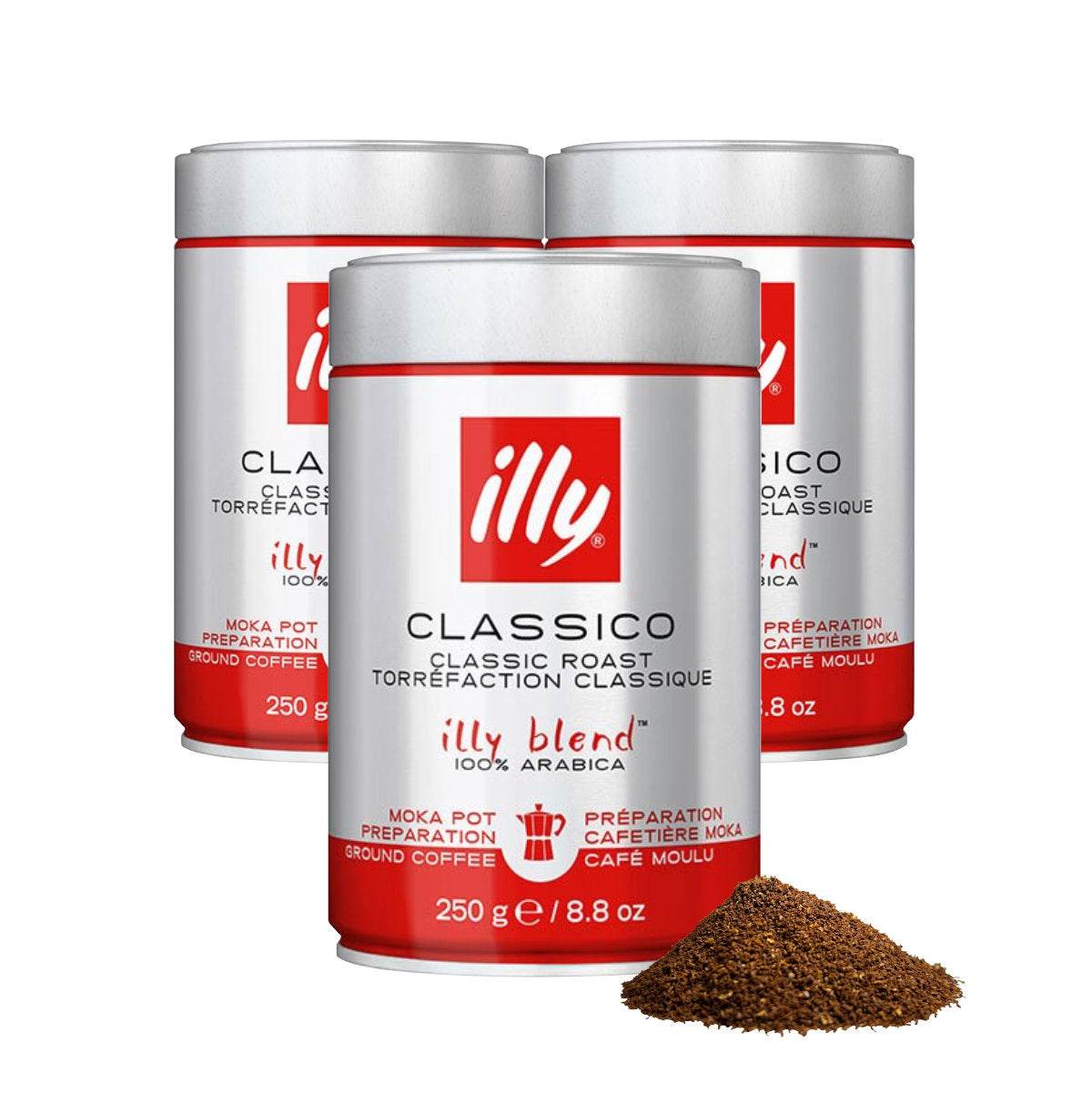 illy Ground Moka Coffee - Medium Roast (250g)