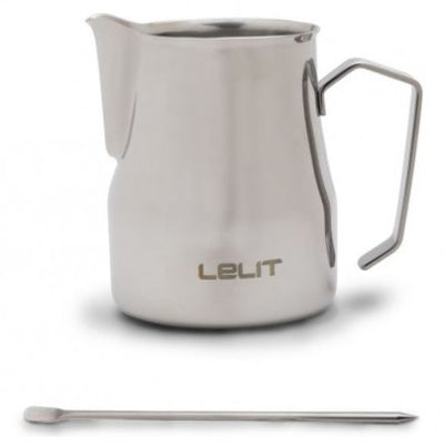 Lelit Small Milk Jug (35cl) in stainless steel with Special Latte Art Pen