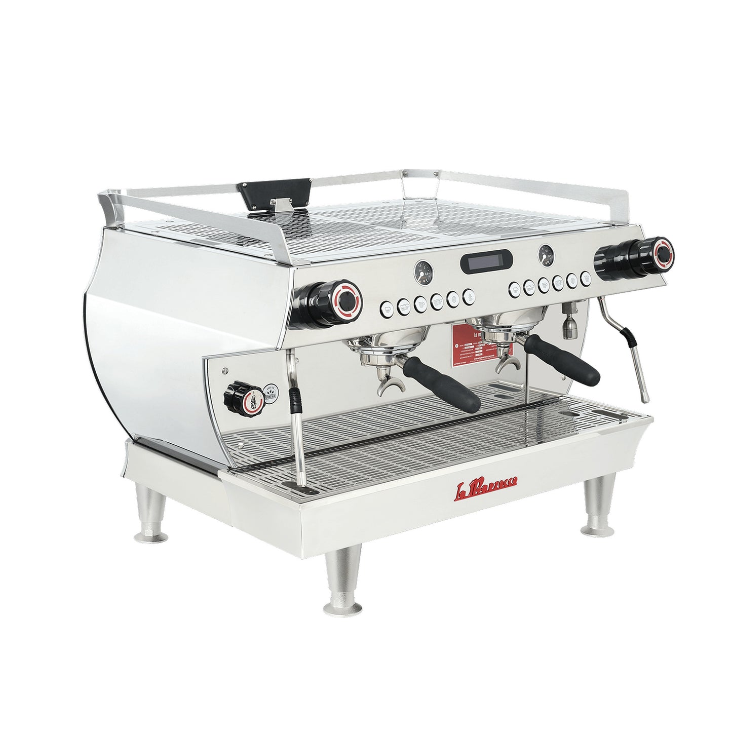 La Marzocco GB5 S two group commercial espresso machine, three-quarter front view