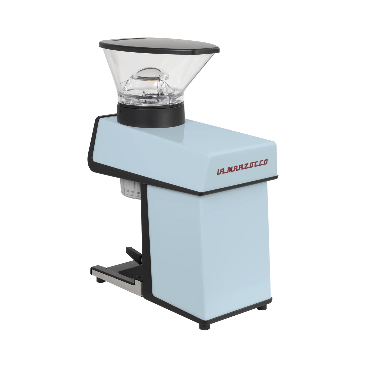 La Marzocco Pico Coffee Grinder in blue, 3/4 back
