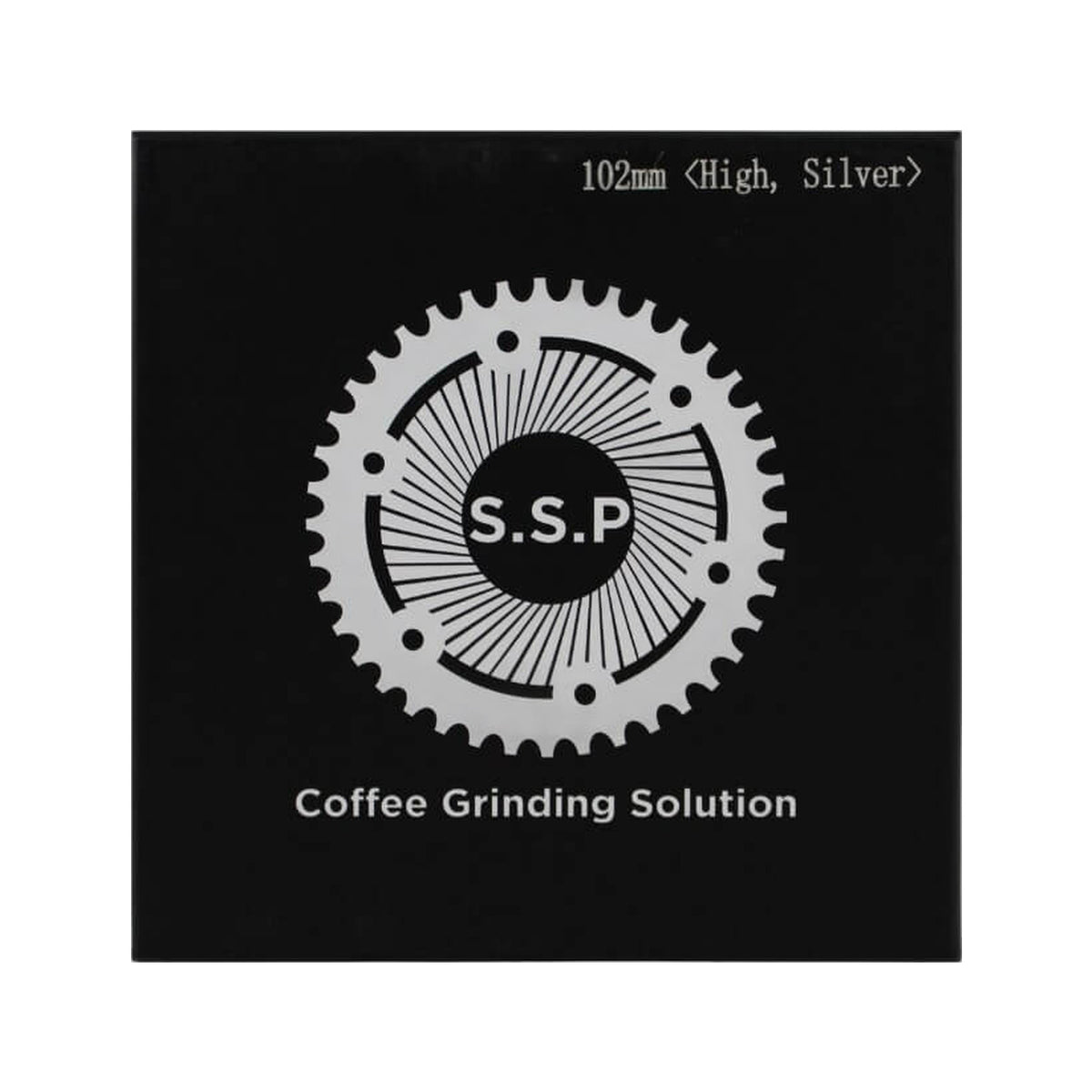 SSP 102mm Flat Burrs - Blind Mount in silver knight, retail packaging