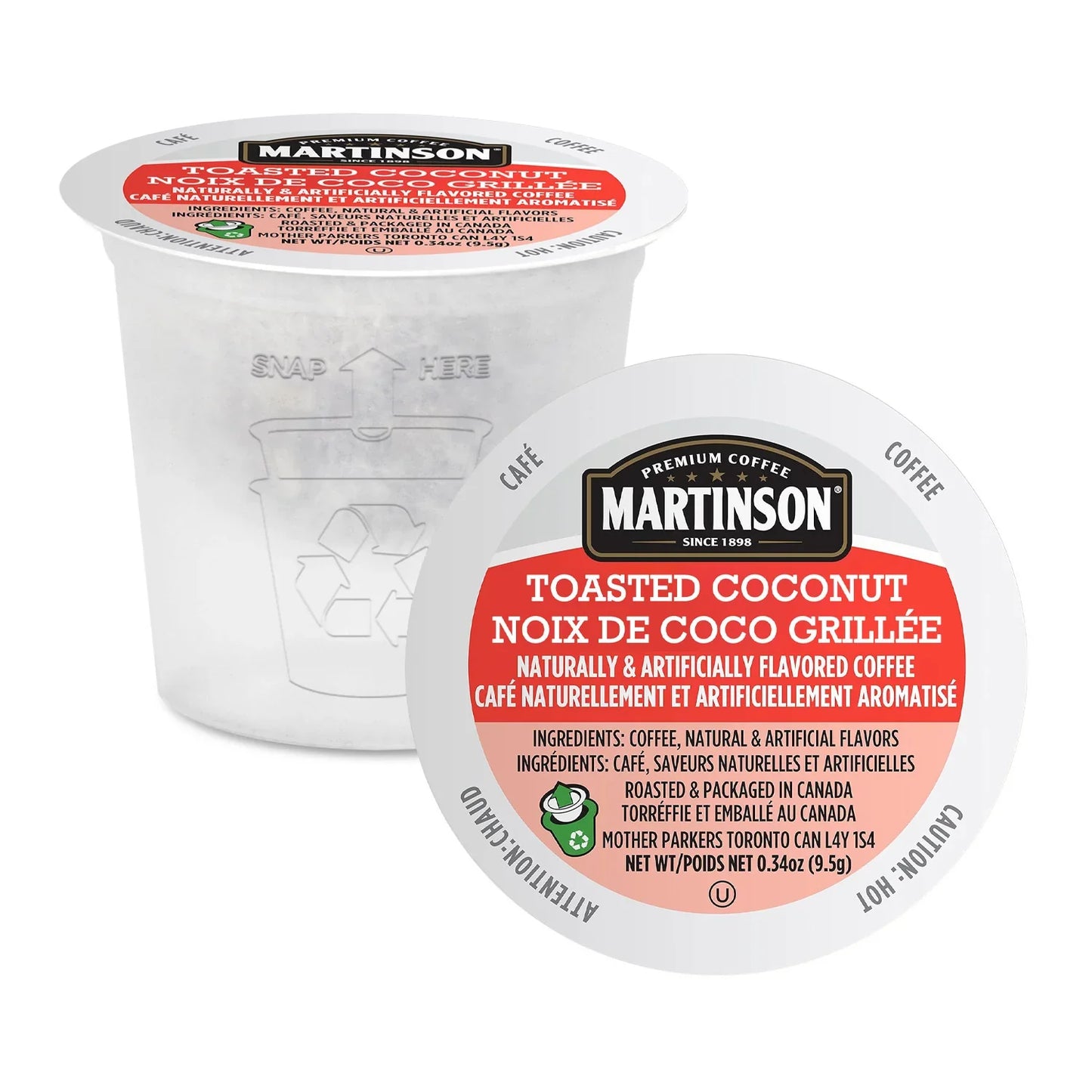 Martinson Coffee Toasted Coconut Single-Serve Coffee Pods (Formerly Cayman Coconut)