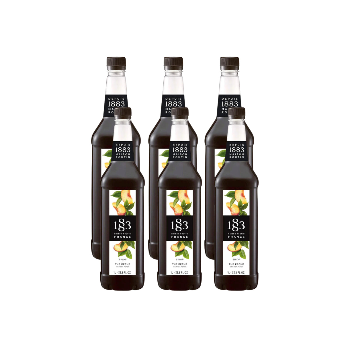 1883 Iced Tea Peach Syrup (1L/33.8oz x 6 Bottles)