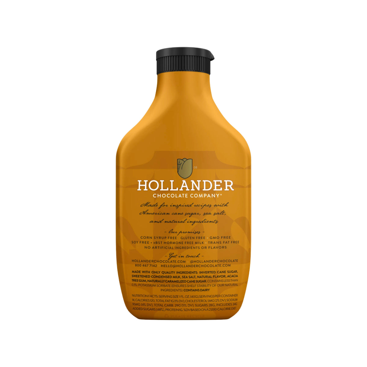 Hollander Classic Caramel Café Sauce - Squeeze Bottle – 15oz Bottle