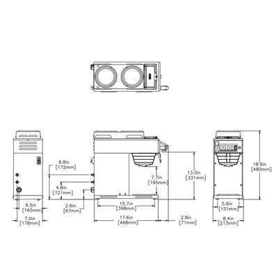 BUNN - 12 Cup Automatic Coffee Brewer w/2 Warmers (CWTF15-2)
