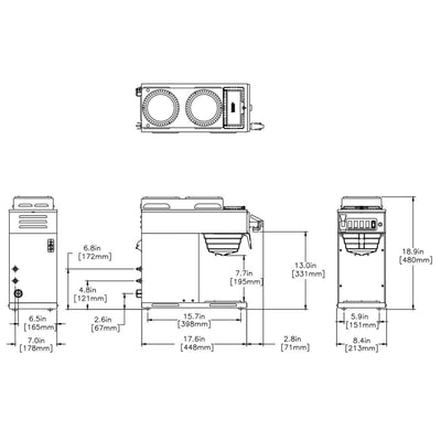 BUNN - 12 Cup Automatic Coffee Brewer w/3 Warmers (CWTF15-3T)