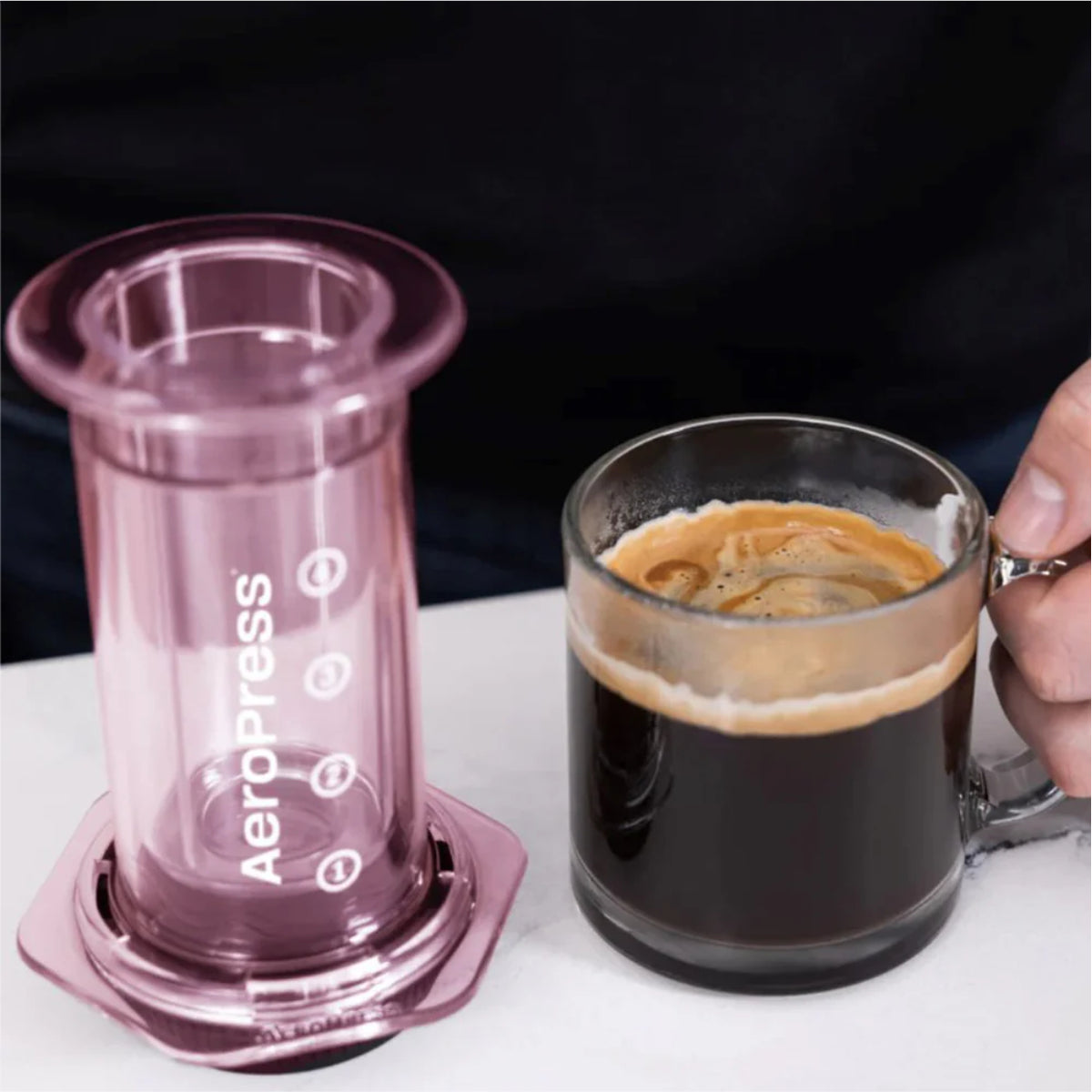 Pink Maker AeroPress Clear Coffee Maker (Pink) – The Kitchen Barista & Gifts