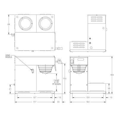 BUNN – Axiom‑DV‑3L 12 Cup Automatic Coffee Brewer Dual Volt w/ 3 Warmers