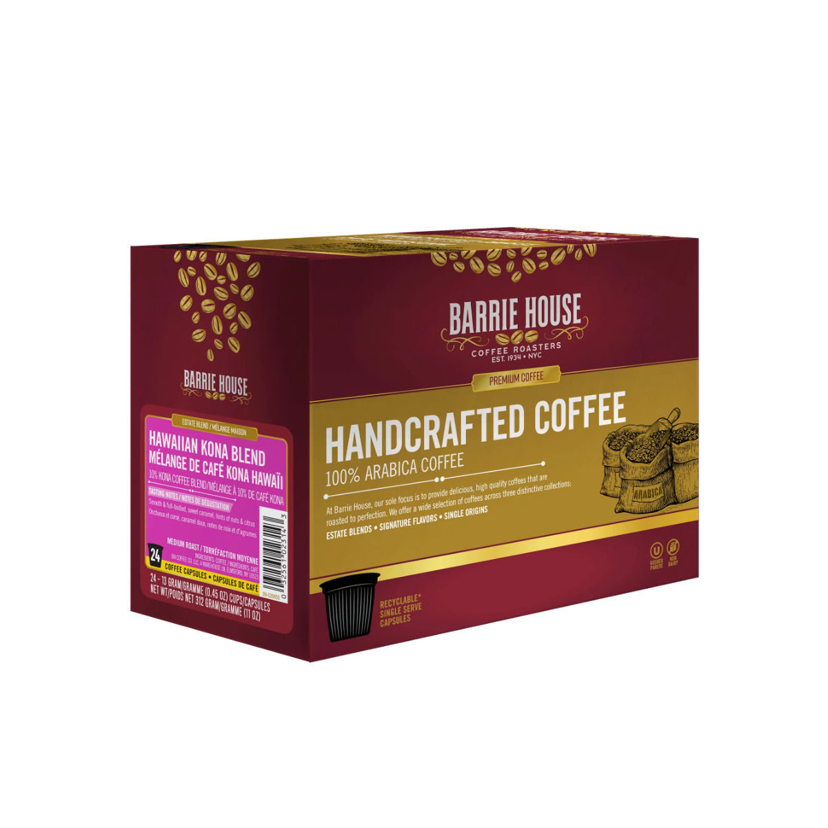 Barrie House 10% Hawaiian Kona Blend Single-Serve Coffee Pods