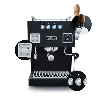 Bellezza Bellona Dual Boiler Semi-Automatic Espresso Machine (Black)