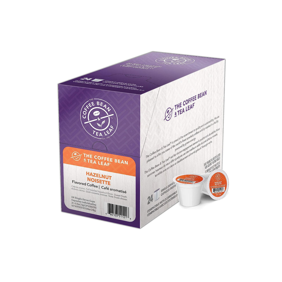 Coffee Bean & Tea Leaf Hazelnut Single Serve Coffee Pod (Pack of 24)