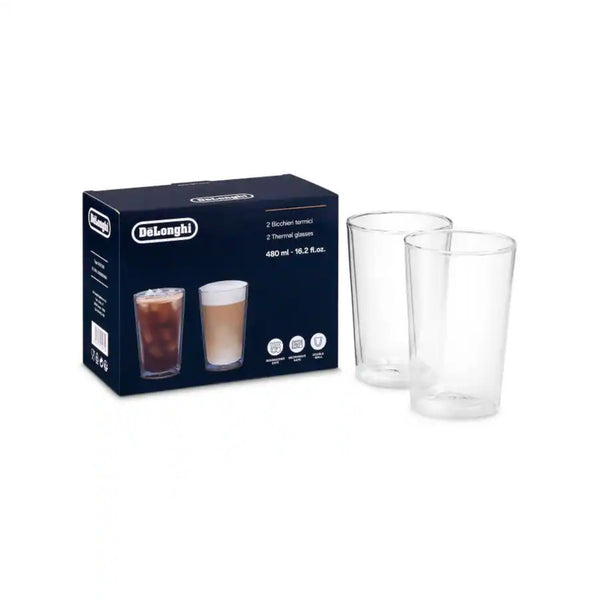 De Longhi Double Wall Glass Coffee Cups 16.6 oz DLSC319 The