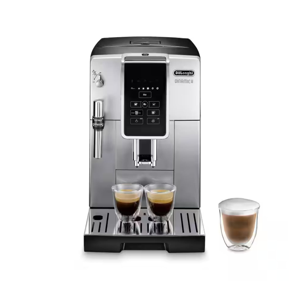 De'Longhi Dinamica with Adjustable Frothing Wand Automatic Coffee & Espresso Machine (Silver) - ECAM35025SB